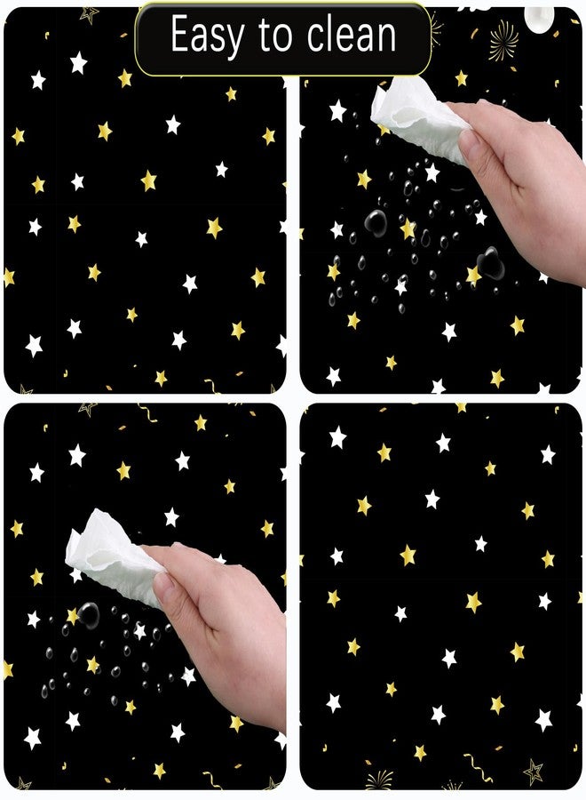MRJ 3 Pack Gold and Black Happy Birthday Tablecloths 54"x108" Star Birthday Table Cover for Kids Boys Girls Baby Shower - Image 5
